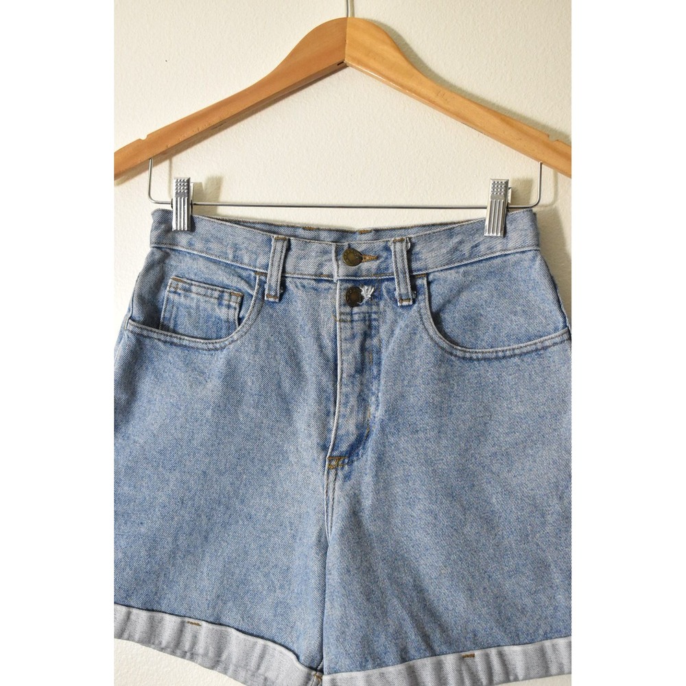 No Boundaries Denim Shorts Womens 9 Light Blue 90s Vintage High Waist Cuffed USA - Picture 2 of 7